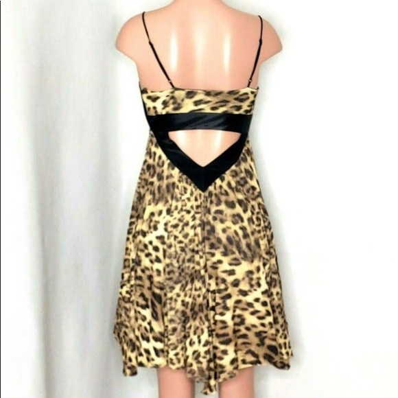 CACHÉ | Sexy Leopard Print Dress Cut Out Back Handkerchief Hem - Picture 5 of 13